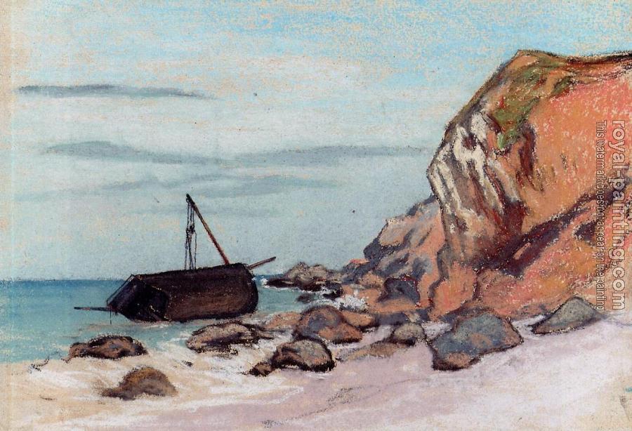 Claude Oscar Monet : Sainte-Adresse, Beached Sailboat